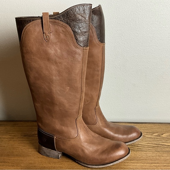 Ariat Paragon Brown and Tan Leather Equestrian Inspired Tall Boots, NIB, Size 11 - Picture 2 of 9